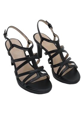Naturalizer Baylor Black Smooth Strappy Dress Sandals Size 8M